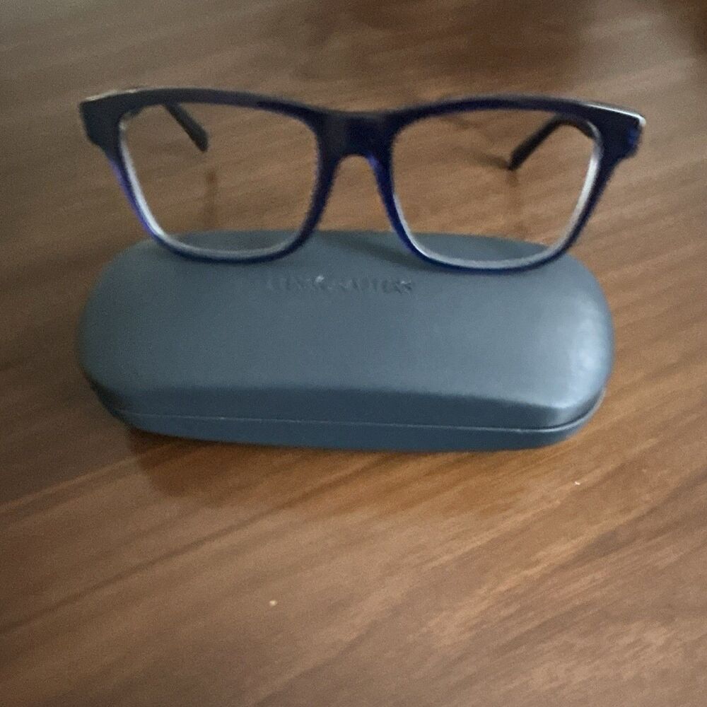 LensCrafters EC2002 Blue Rectangular Full Rim Plastic Eyeglass Frames 54-18-140